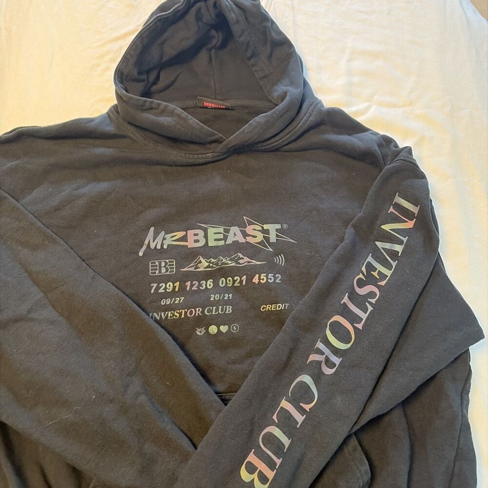 Mr. Beast International Investors Club Hoodie Size MD Medium Black